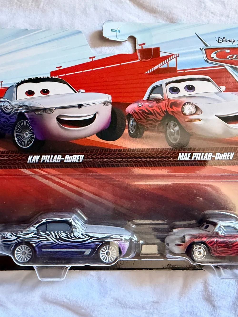 Disney Cars Kay Pillar & Mae Pillar Twin Pack - Purple & Red Toy Cars